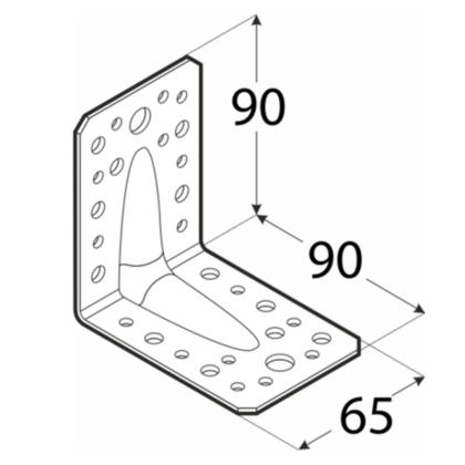 DOMAX Úhleník s prolisem 90x90x65 KP1 4021