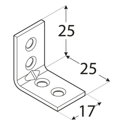 DOMAX Úhleník úzký 25x25x17 KW1 4001