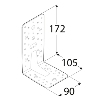 DOMAX Úhleník s prolisem 172x105x90 KP6 4026